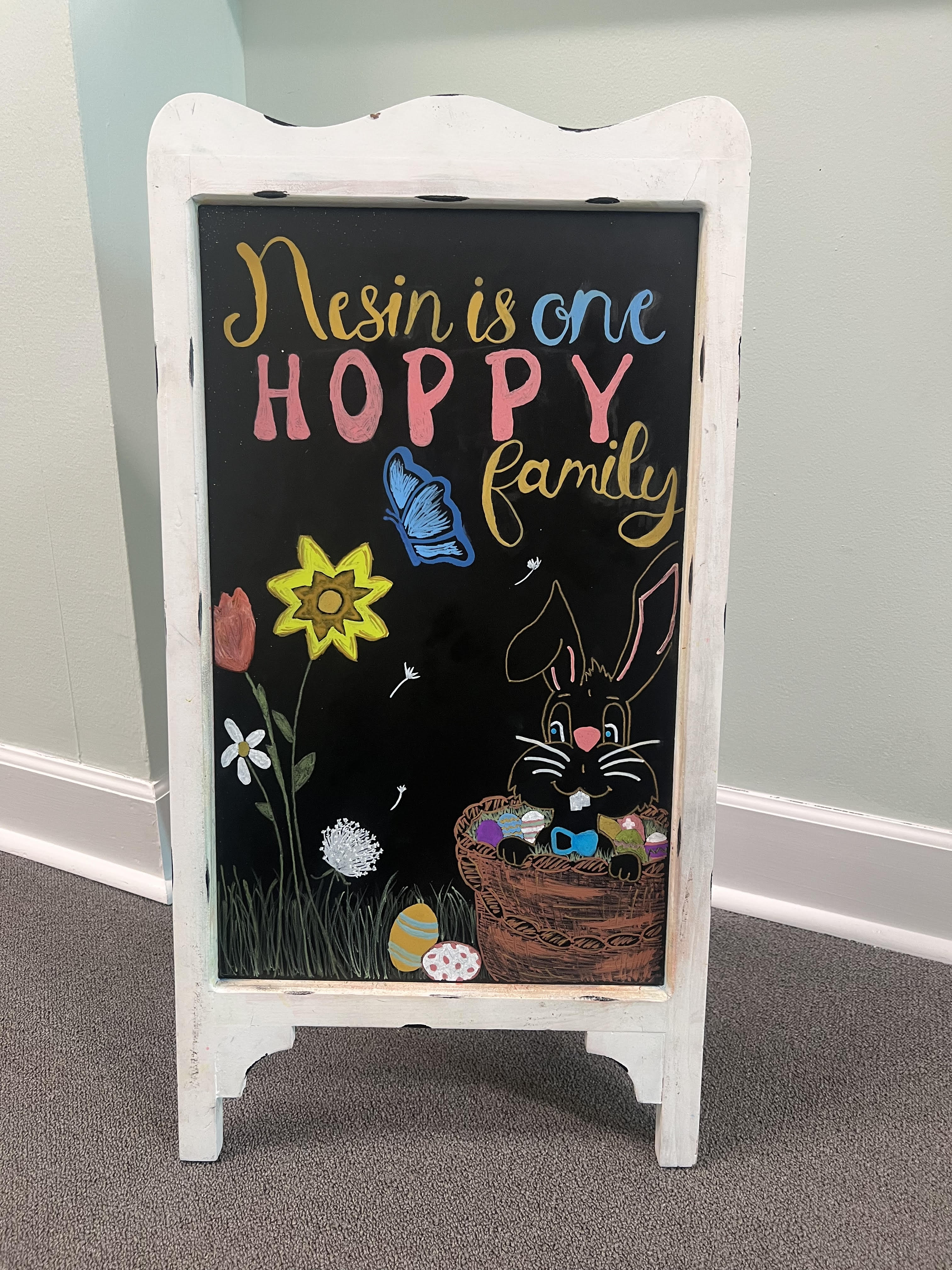 hand drawing for Easter storefront